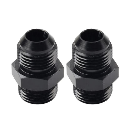 Black Aluminum AN10 Flare to 6AN ORB Male Fitting Adapter w/ O-Rings