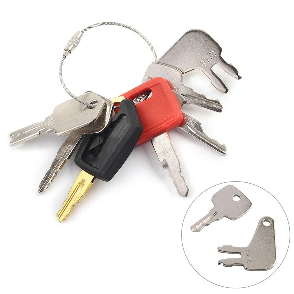 7 x Ignition Keys Set for CAT, JCB, Bobcat, Hyster Rollers & Forklifts
