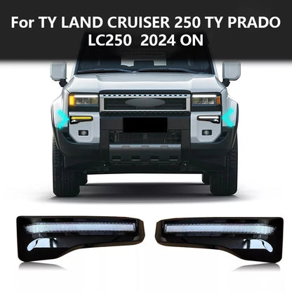 Front Fog Light Lamp Strip Trim 2 x For 2024+ Toyota Prado Land Cruiser LC250