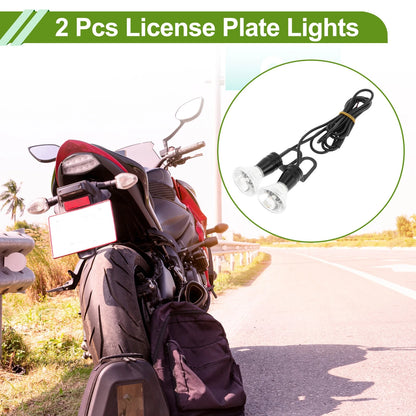 2 x License Plate Light 12V Led Tag Lamp for Car/Motorcycle Waterproof White