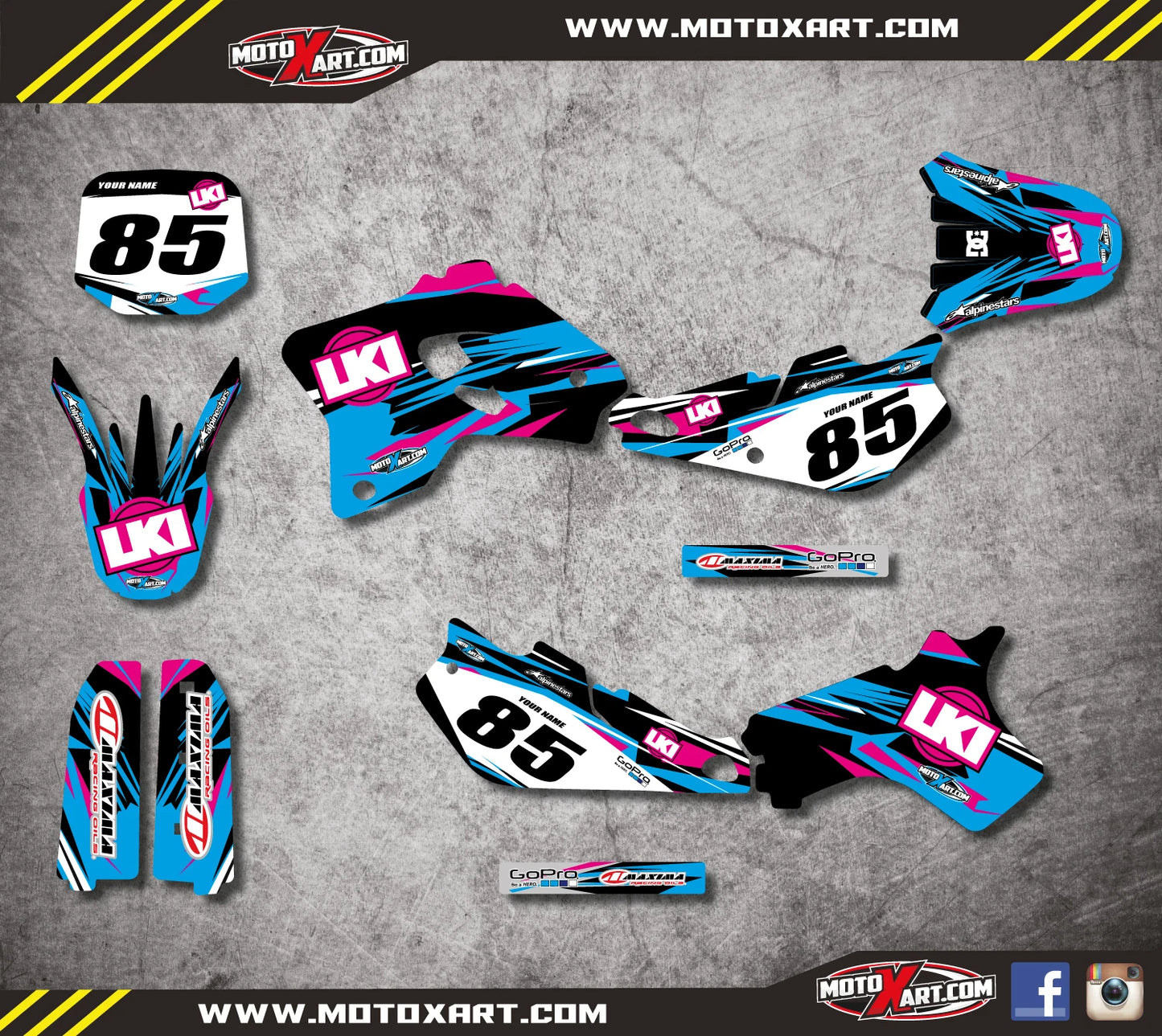 Custom Graphic Kit for Yamaha YZ 80 (1993-2001) - Stickers Decals
