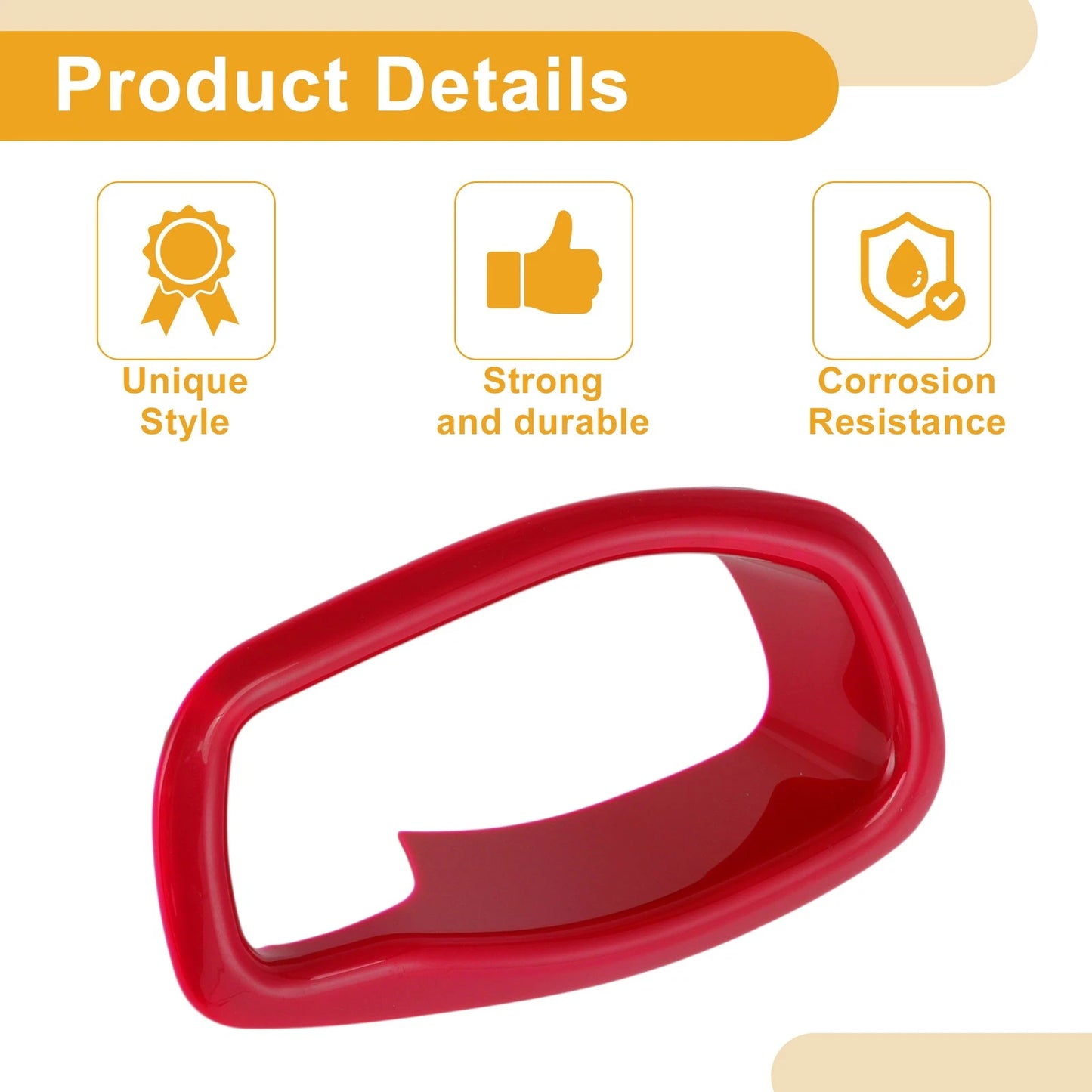 Interior Door Handle Bowl Cover Trim for Jeep Renegade (2015-2023) 4 x Red ABS