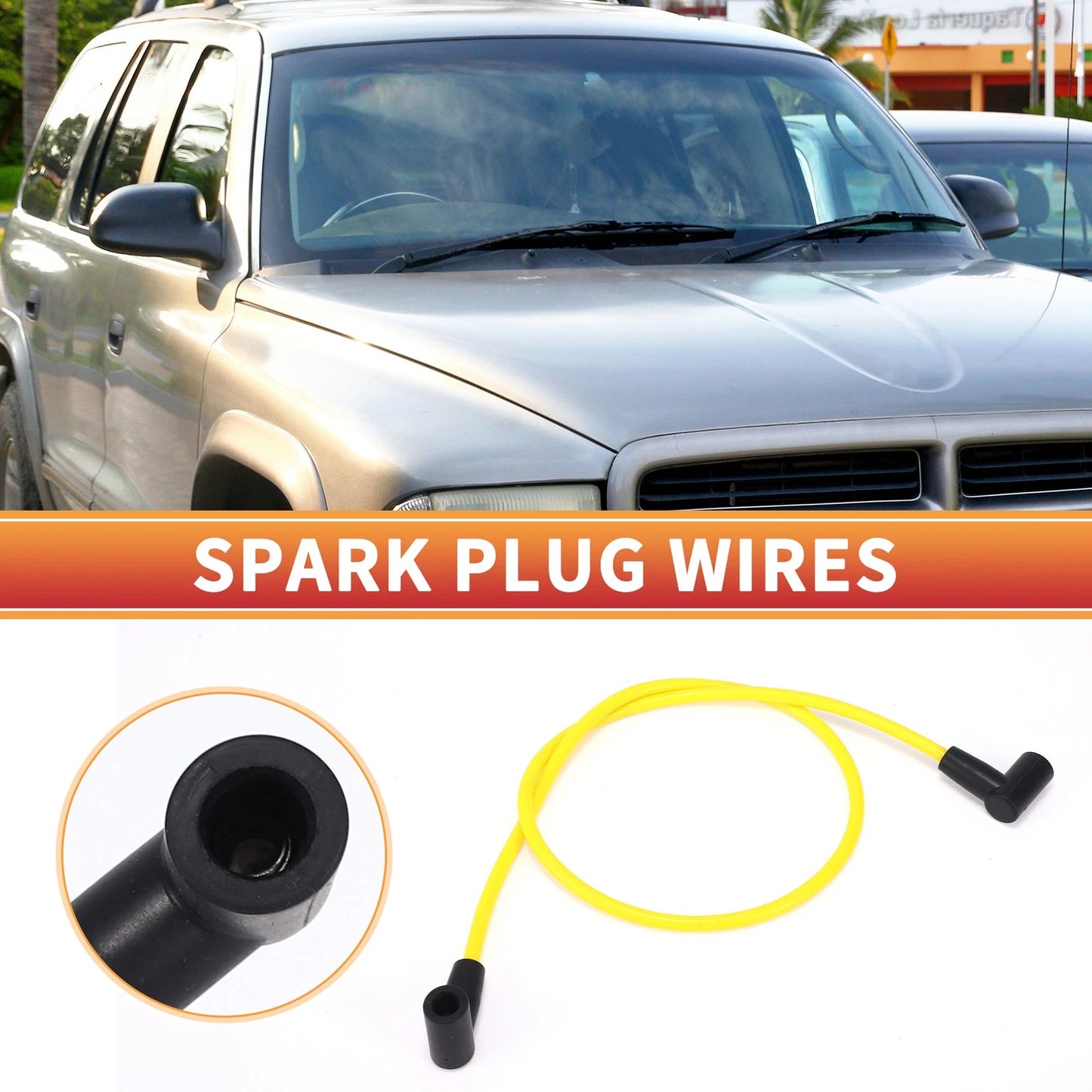9 x Spark Plug Wire Ignition Coil Cable for Dodge B150 (1992-1994)