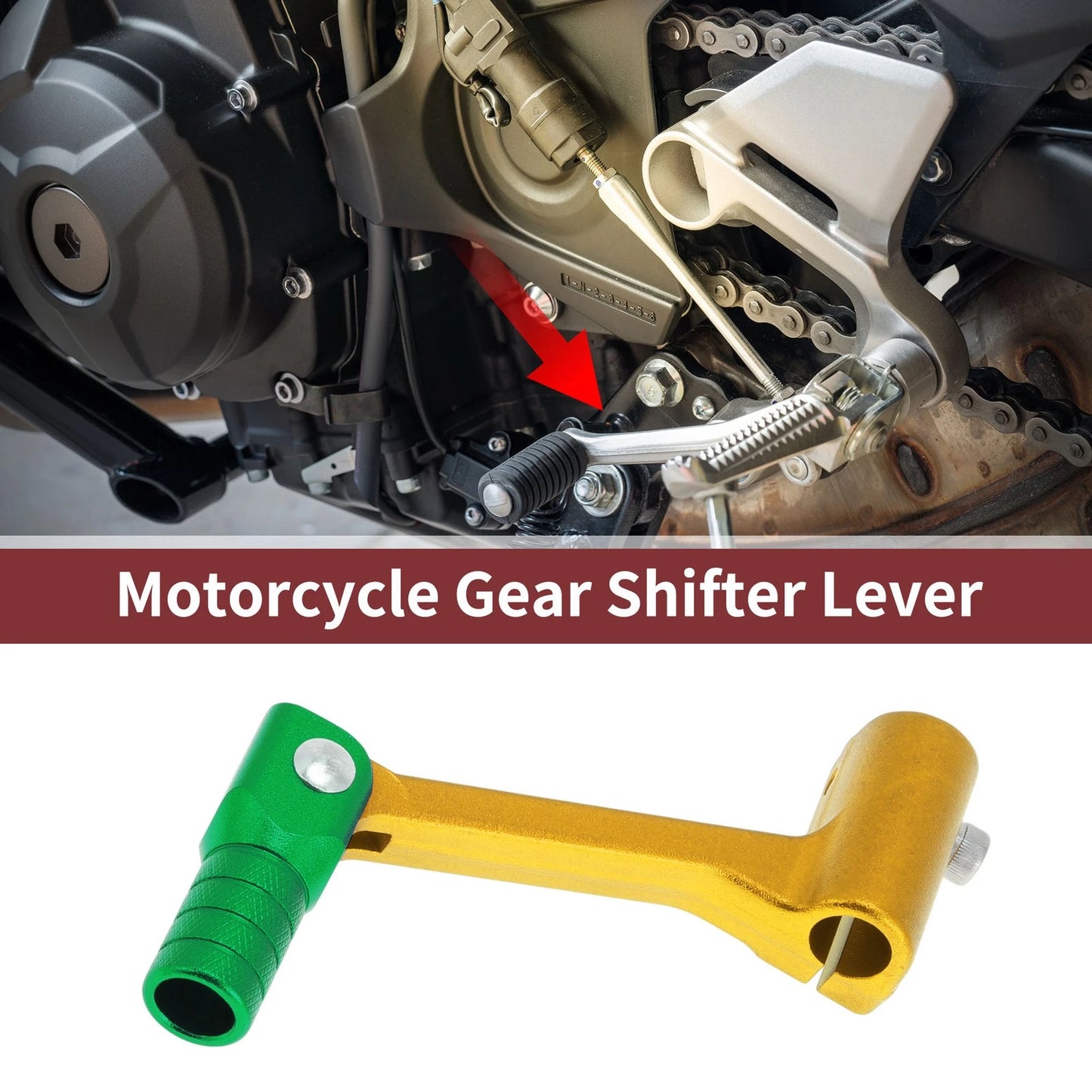 Shifter Lever / Folding / Gold Tone Green for Bosuer Cheetah