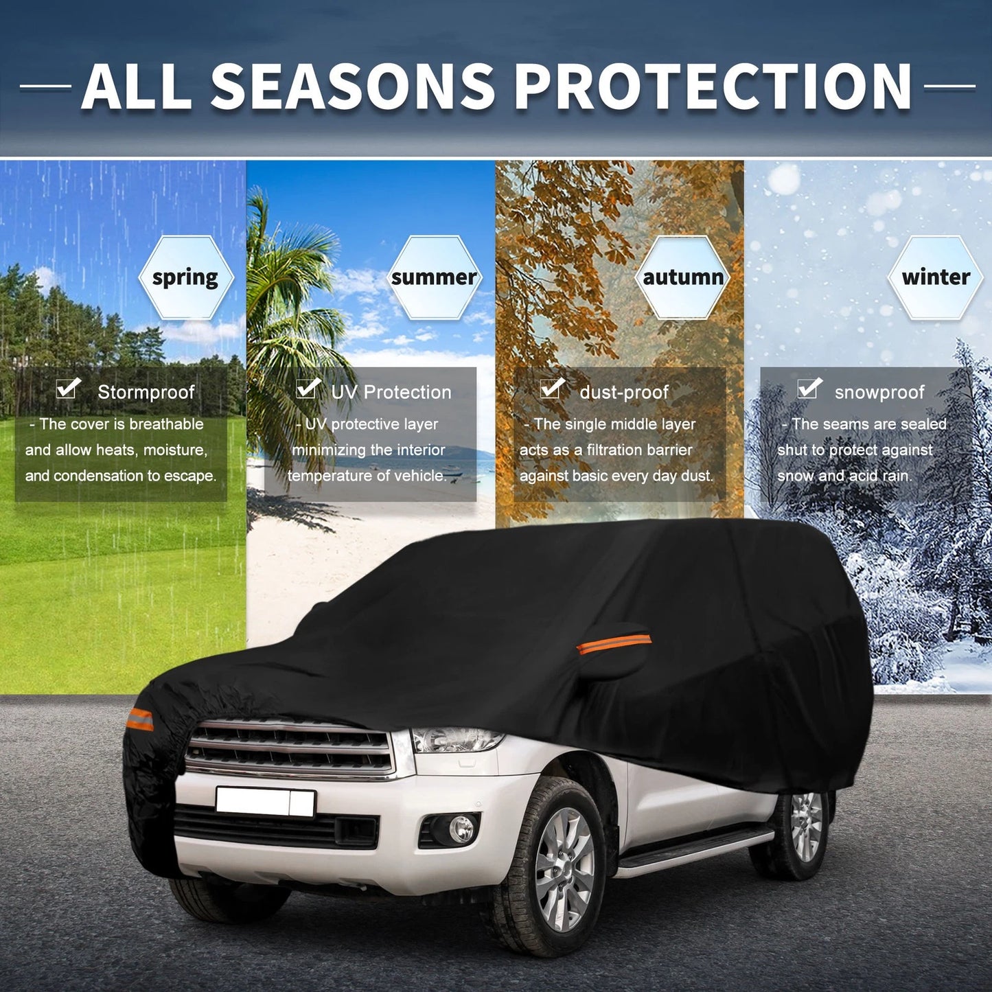 Waterproof Aluminum Film Car Cover for Toyota Sequoia (2001-2023)