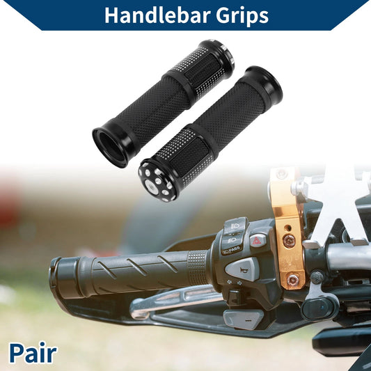 23 x 25 mm Hand Grips Cover Aluminum Alloy Rubber Black for Motorcycle