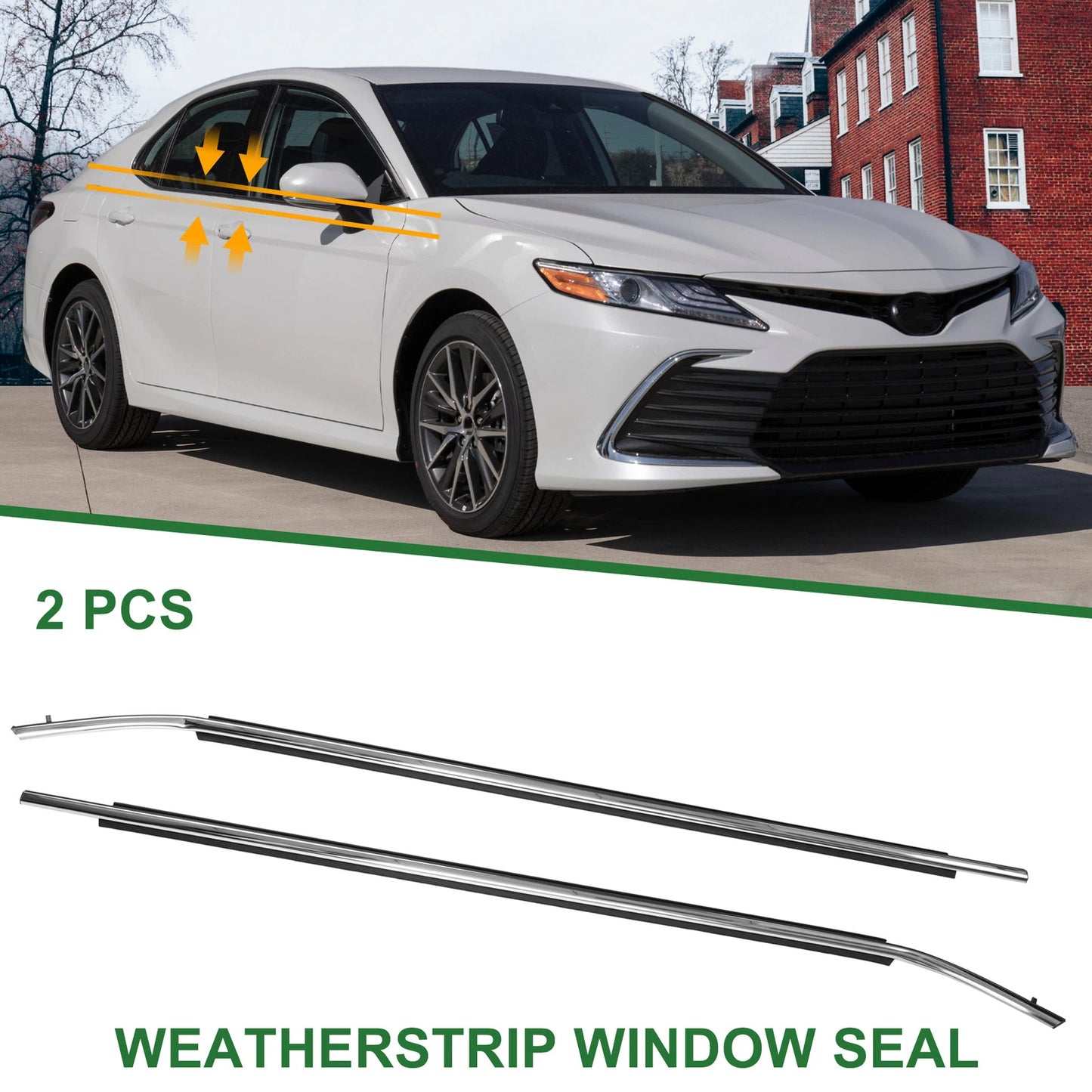 Front Left & Right Weatherstrip Window Seals for Toyota Camry (2012-2014)