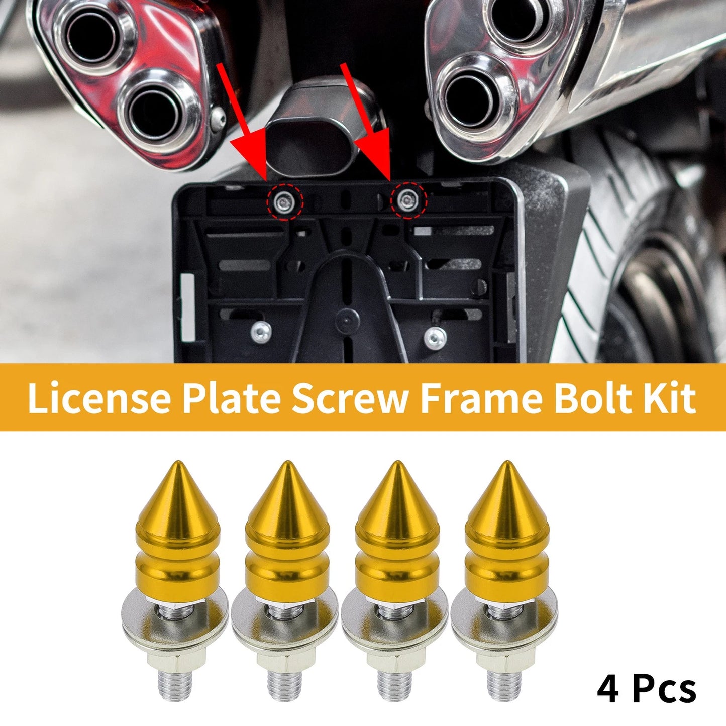 M6 / 45mm 4 Pcs / License Plate Screws Cover for Universal Motorcycle