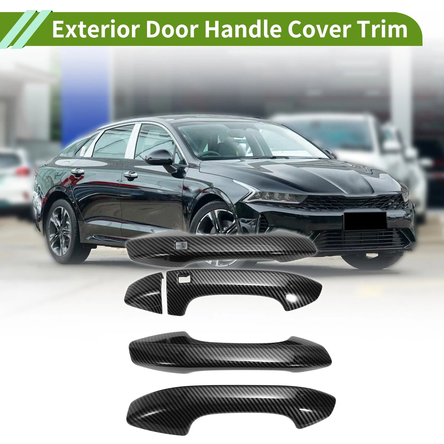 Carbon Fiber Black Exterior Door Handle Cover Trim for Kia K5 (2020-2025)