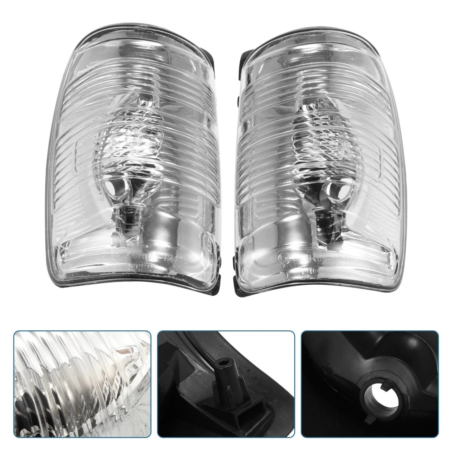 Left Right Wing Mirror Indicator Lamp Lens Cover for Ford Transit (2014)