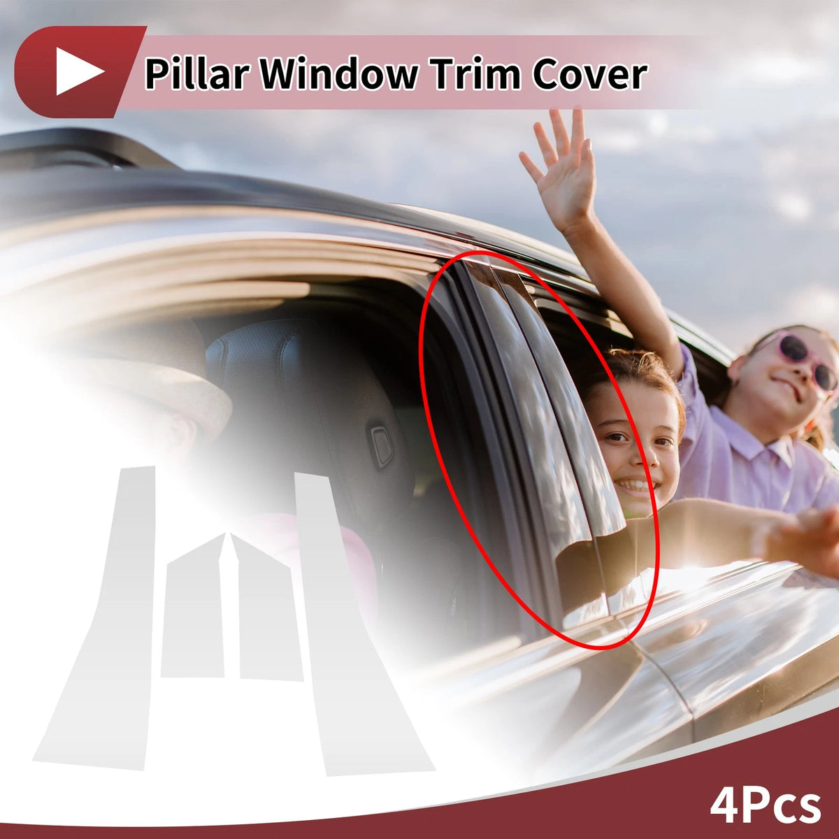 4pc Door Pillar Window Trim for Toyota Wish (2003–2009)