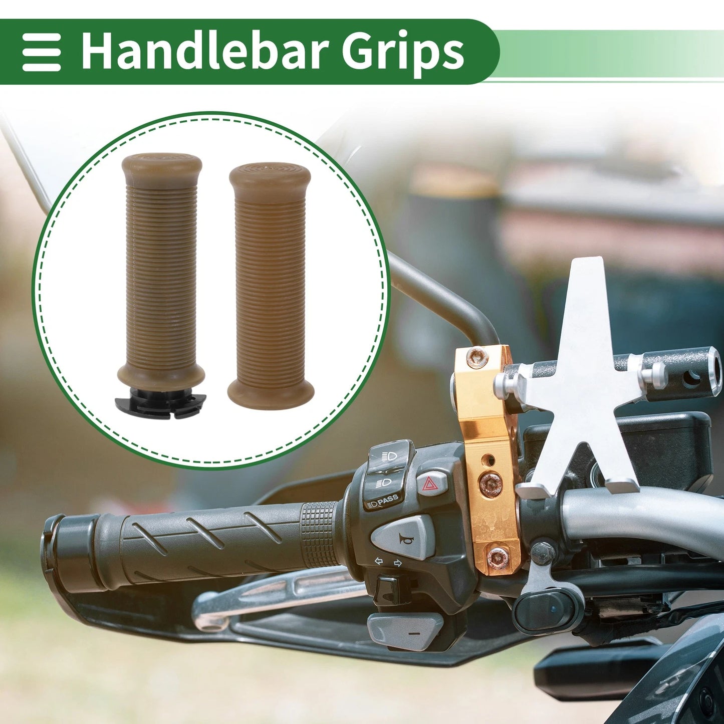 7/8" Hand Grips Cover TPU Clear Brown for Make Model