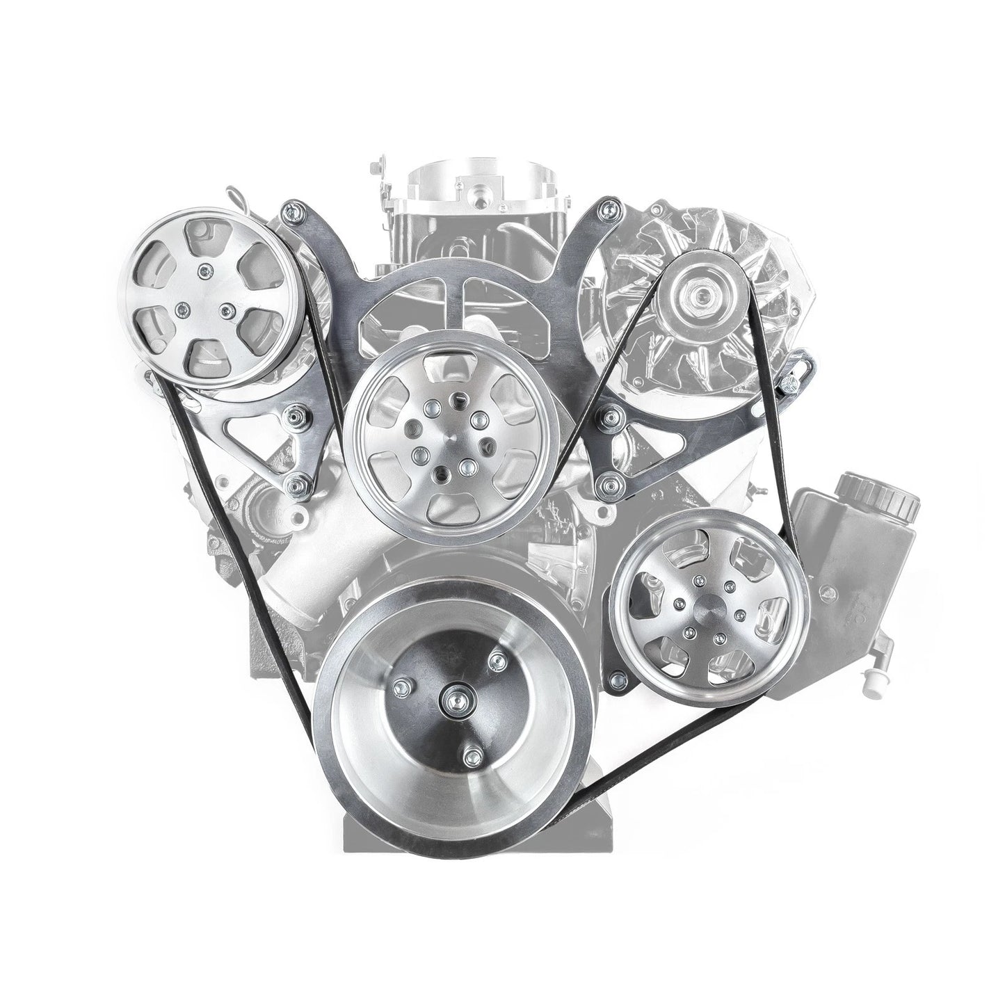 Aluminum Serpentine Engine Pulley Kit for Chevy SBC 350