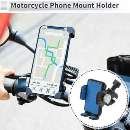 Motorcycle Phone Mount Holder 4.7-7.2 Phones Aluminum Alloy Blue for Motorcycle