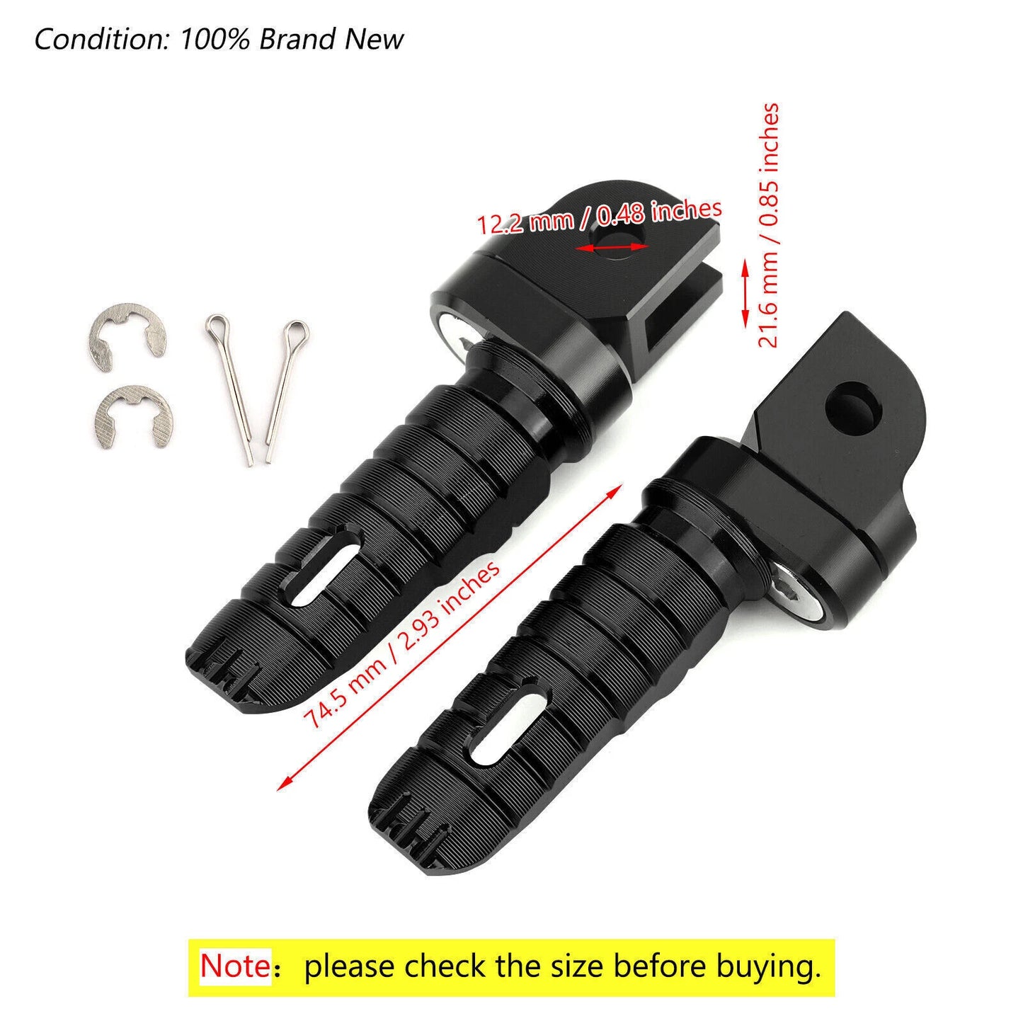 Footrest Pegs for Kawasaki Z900RS, Z1000, Ninja 650, 300, 400 (2017-2023)