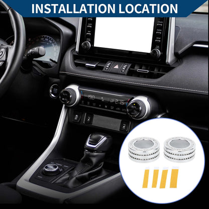 AC Climate Heater Switch Knob Cover Ring 2 x for Toyota RAV4 (2020–2023)