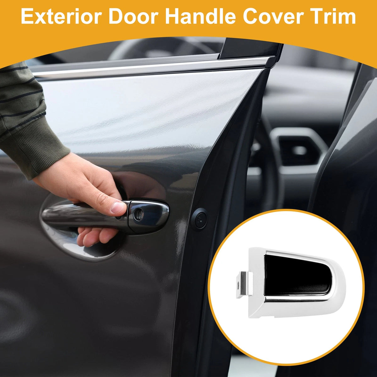 Exterior Door Handle Cover Trim for Chevrolet Malibu ABS Black (2016-2018)