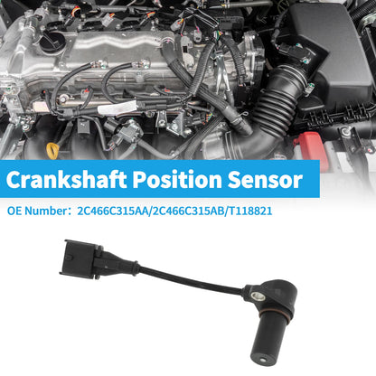 Crankshaft Position Sensor for Ford (2C466C315AA) - 1 x Black Metal Plastic