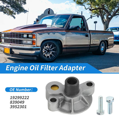 Engine Oil Filter Adapter for Chevy 283 305 327 350 383 396 Engine
