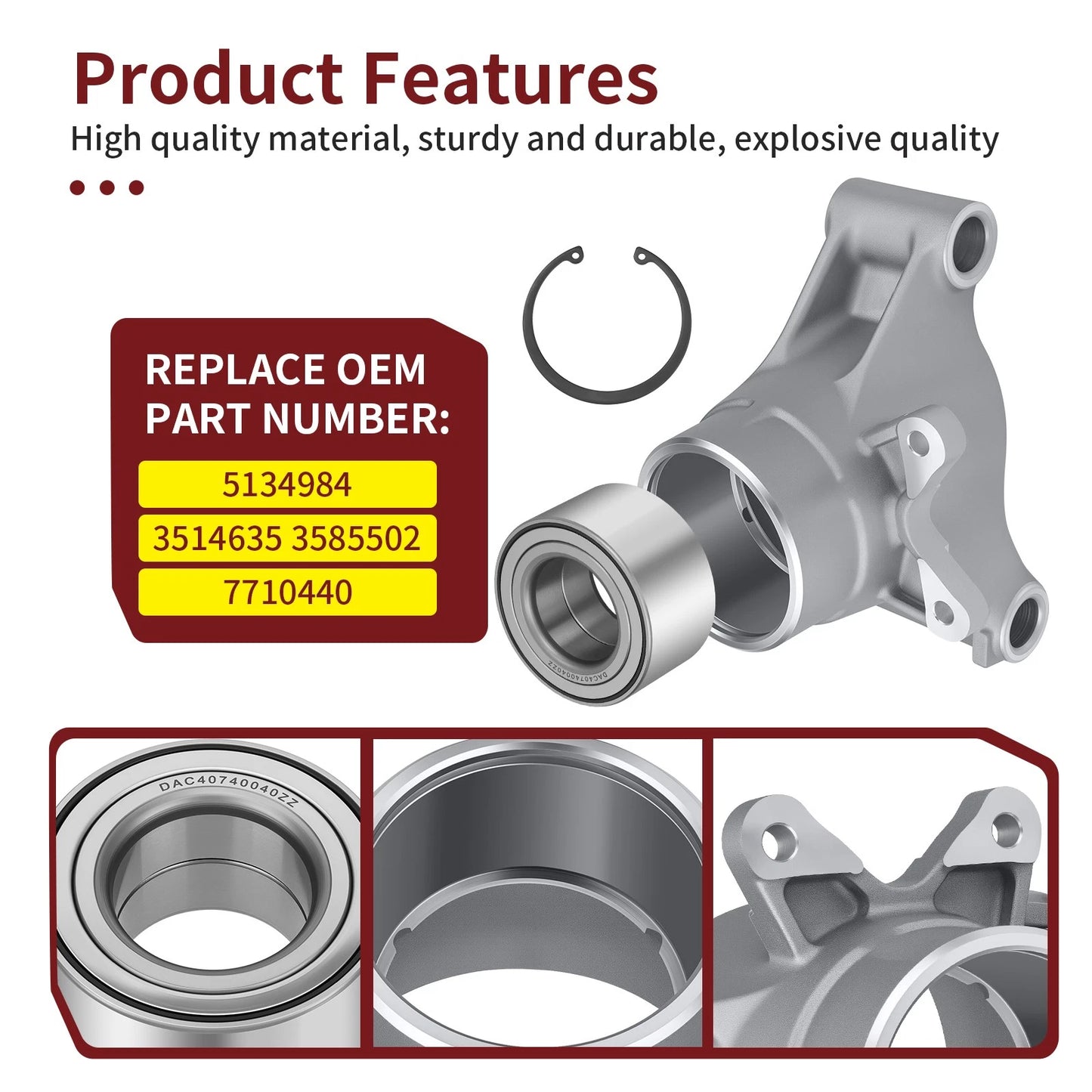 Left Hand Wheel Carrier Bearing for Polaris Sportsman 500 Touring EFI (2001–2010)