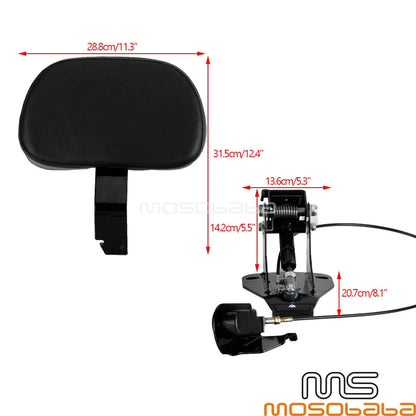 Soft Driver Rider Backrest Pad Mount Kit for 2009-2021 Harley Roadking FLHR FLHX SE