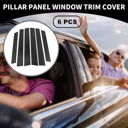 6pcs Black Carbon Fiber Car Pillar Window Trim Cover for Honda CR-V (2007-2011)