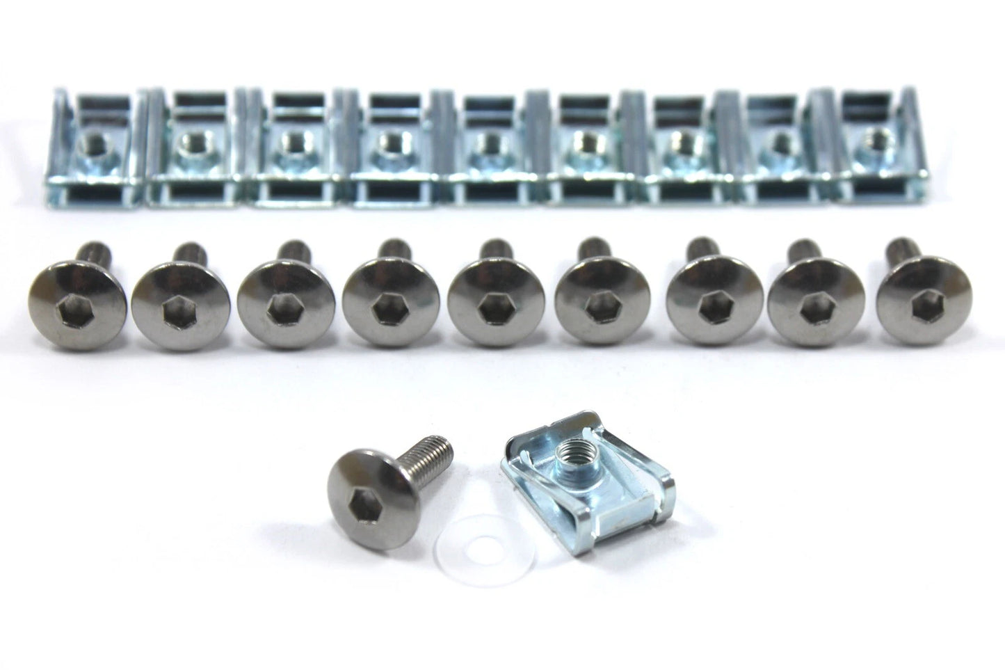 10x M6 x 20mm Stainless Pan Button Head Bolts & Clips for Yamaha R1/R6