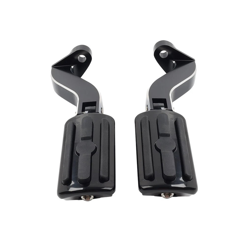 Black Rear Passenger Pedal Mounts for Harley Touring Electra Glide (93-24)
