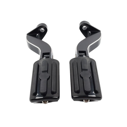 Black Rear Passenger Pedal Mounts for Harley Touring Electra Glide (93-24)