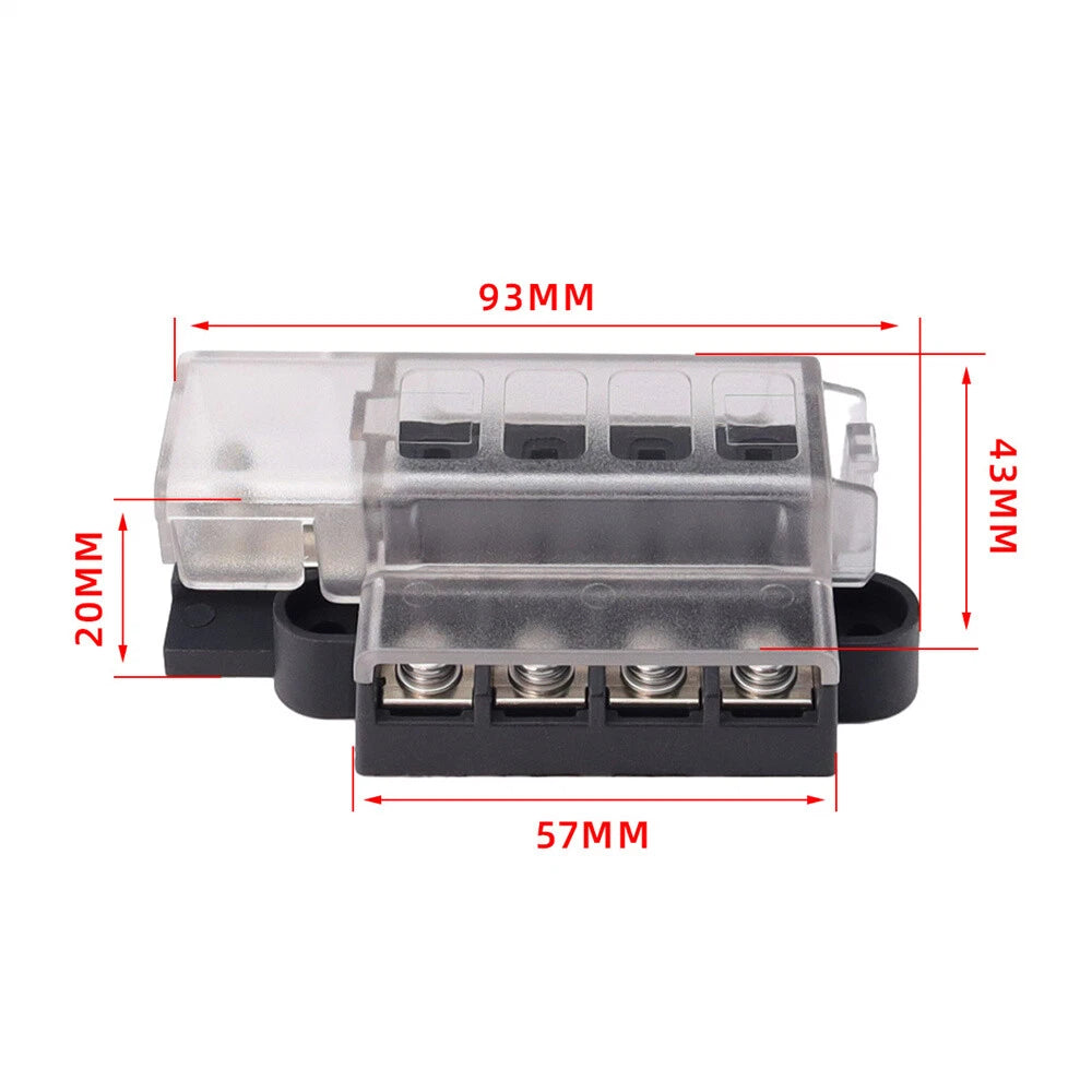 4 Way 32V Circuit Fuse Box Blade Fuses for Car Truck Universal