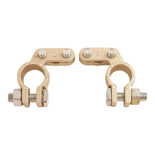 2 x Battery Pole Terminals with Clear Labels