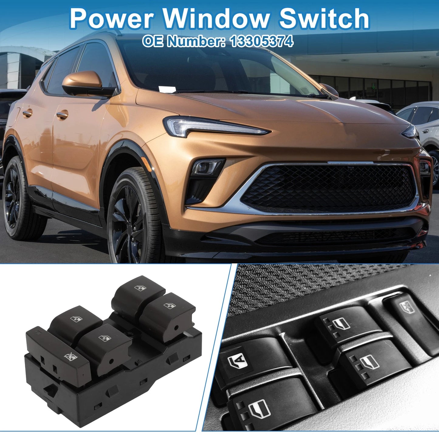 2 x Front Left Right Side Power Window Switch for Buick Encore Verano