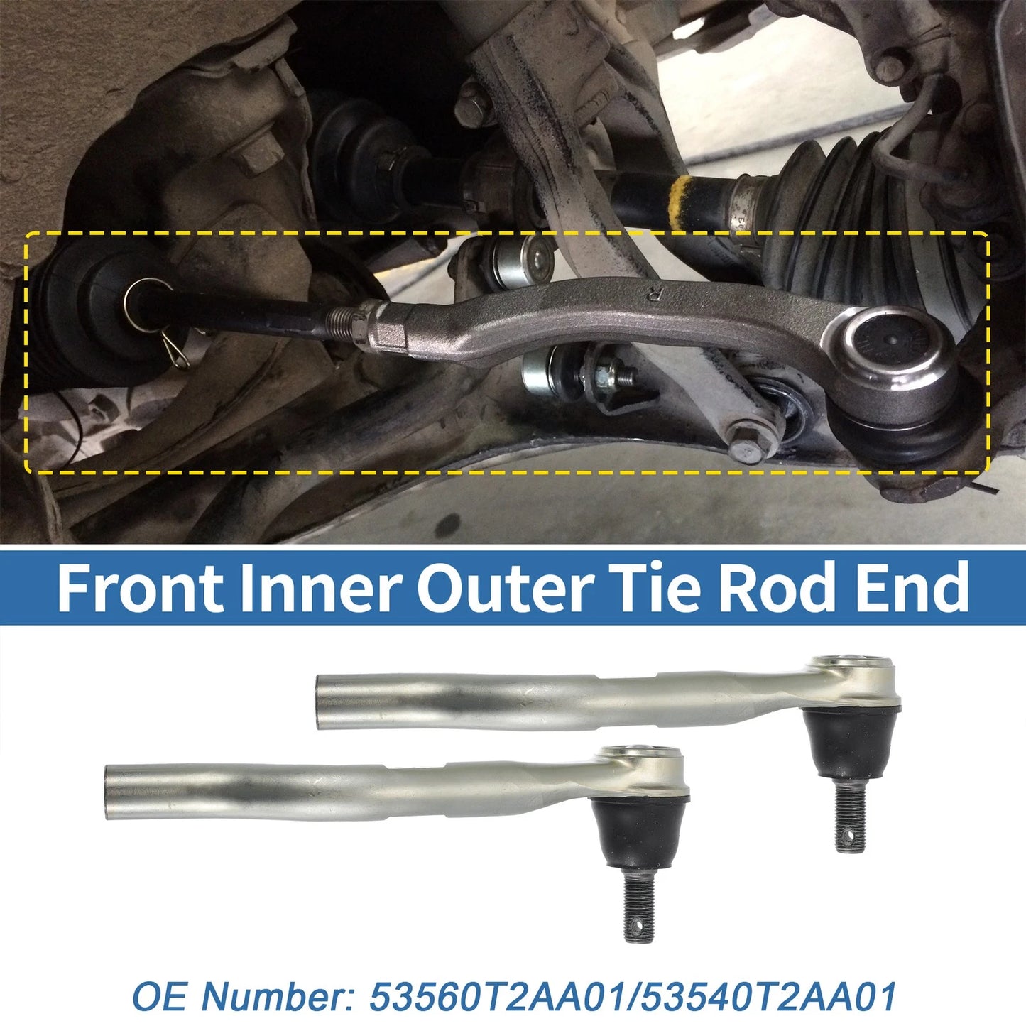 Front Outer Tie Rod End Links for Honda Accord (2003-2007)