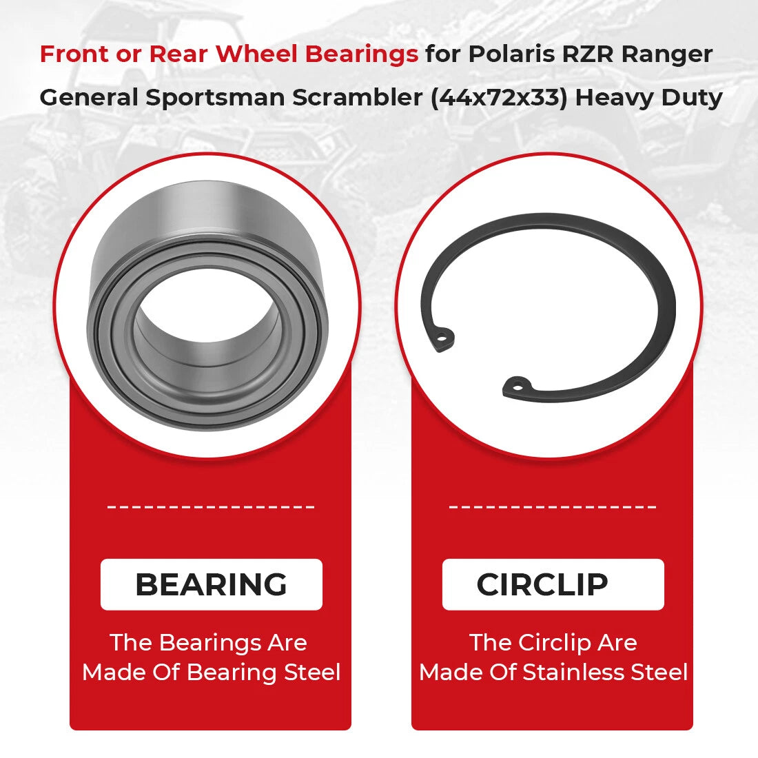2 x Wheel Bearings (44x72x33) for Polaris
