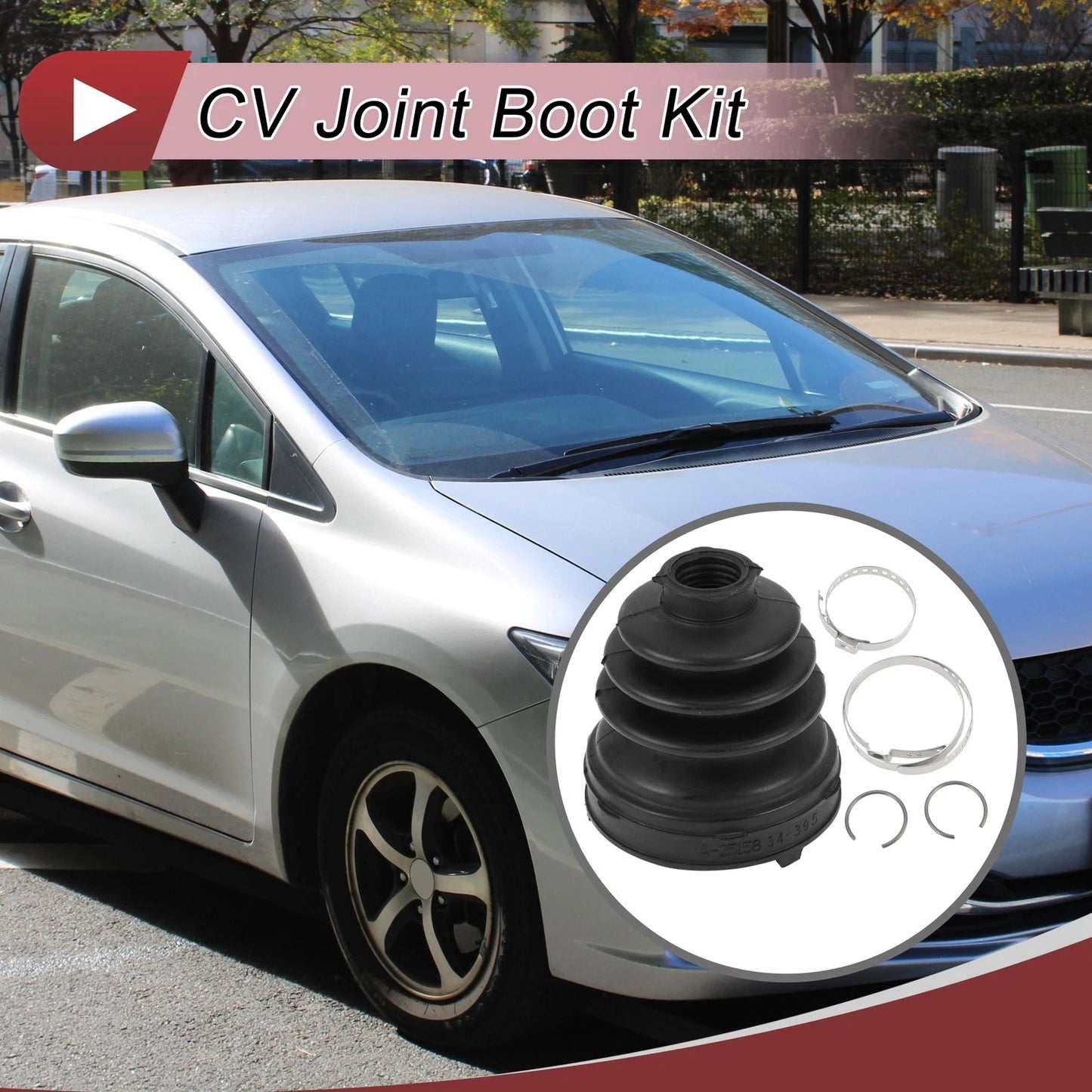 Inner CV Joint Boot Kit with Clamps for Honda Civic (2006-2011)