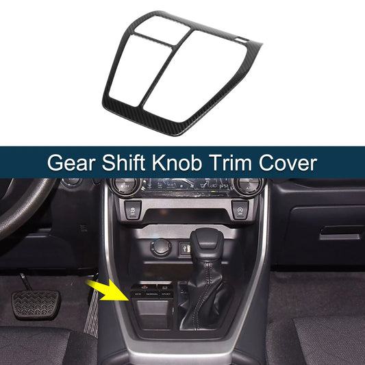Stainless Steel Gear Shift Knob Cover Sticker for Toyota RAV4 Carbon Fiber Black
