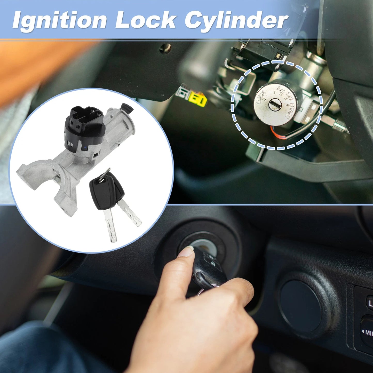 Ignition Lock Cylinder with 2 Keys for Dodge Ram Promaster 1500