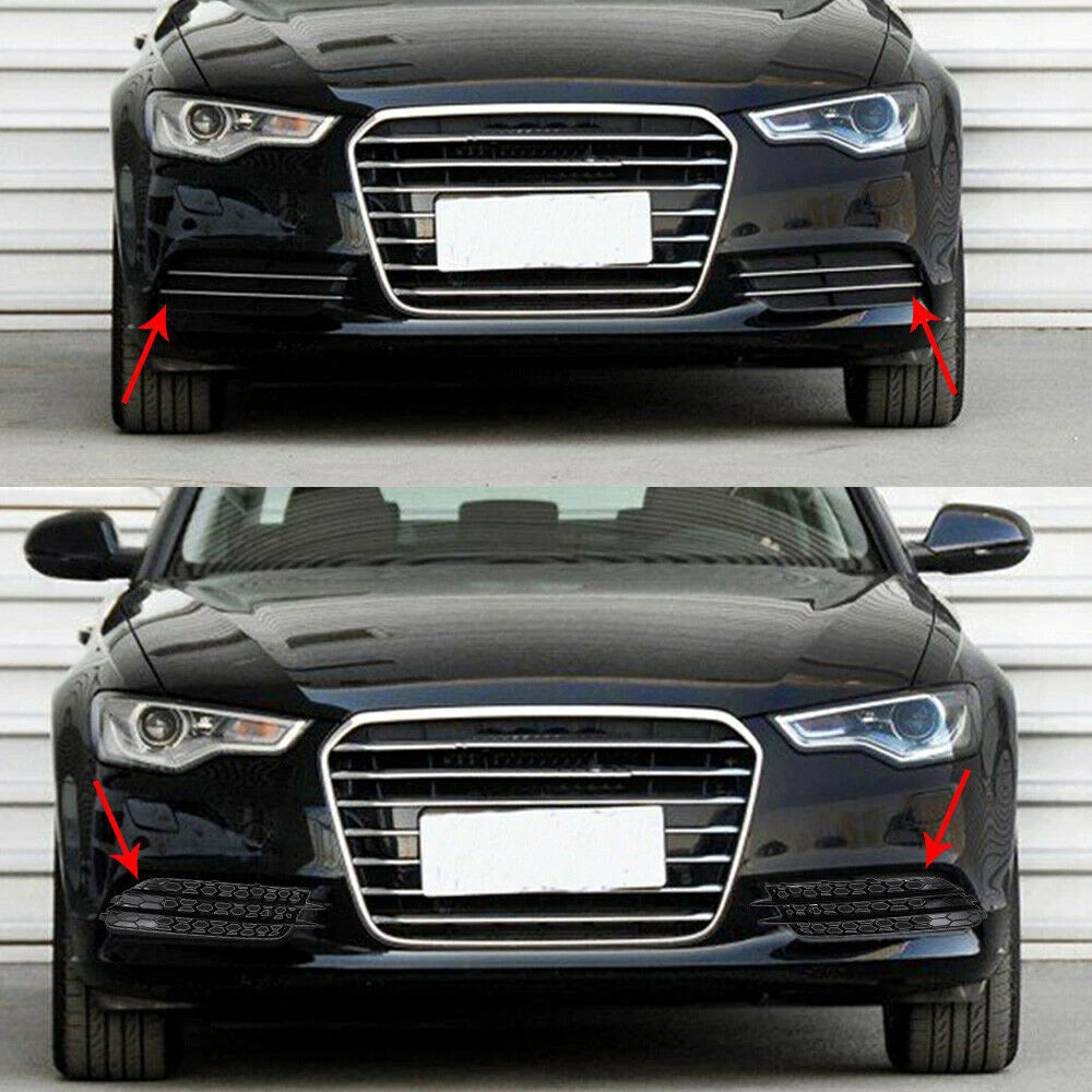 Honeycomb Lower Bumper Fog Light Grille for Audi A6 C7 Sedan (2012-2015)