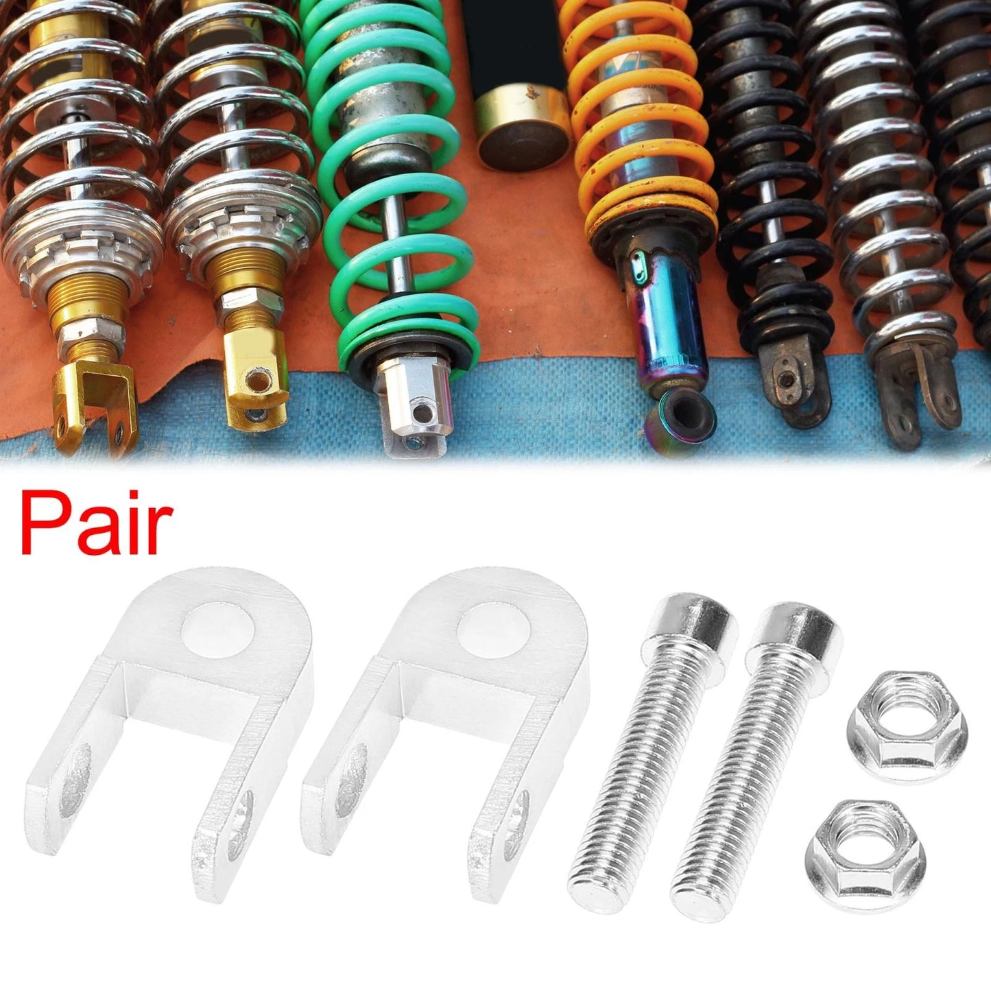 Pair 3cm Motorcycle Shock Absorber Riser Extension Silver Tone for Make Model