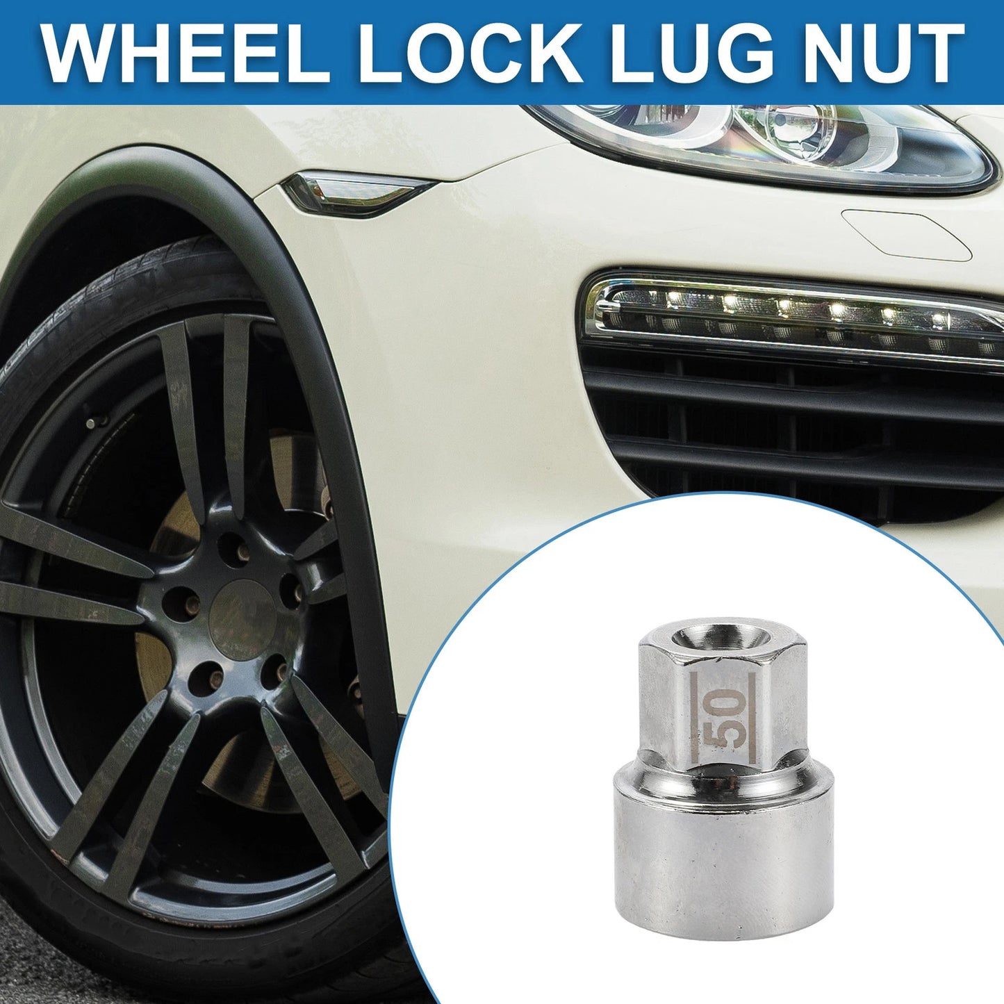 Wheel Lock Lugnut 3/4" Anti-theft Screw Nut Removal Key Socket for Porsche
