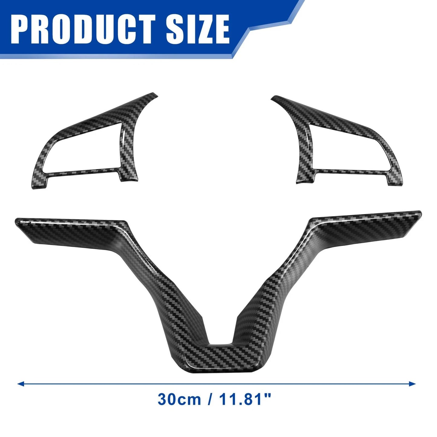 3pcs Steering Wheel Cover for Nissan Altima (2019-2020) Carbon Fiber
