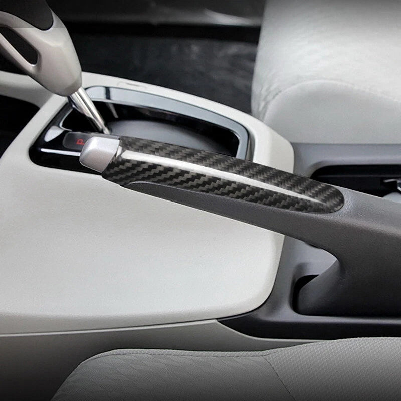 Real Carbon Fiber HandBrake Handle Parking Brake Cover Trim fits Civic 2012-2016