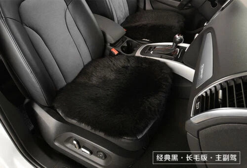 Genuine Sheepskin Black Car Seat Cover Cushion
