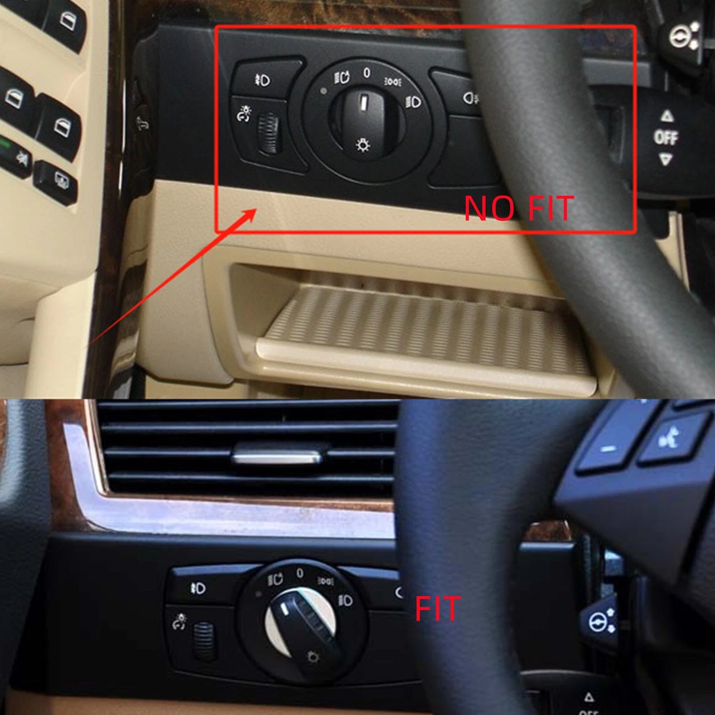 Headlight Switch Button Knob for BMW 5 Series E60 E61, X5 E70, X6 E71 (2007-2010)