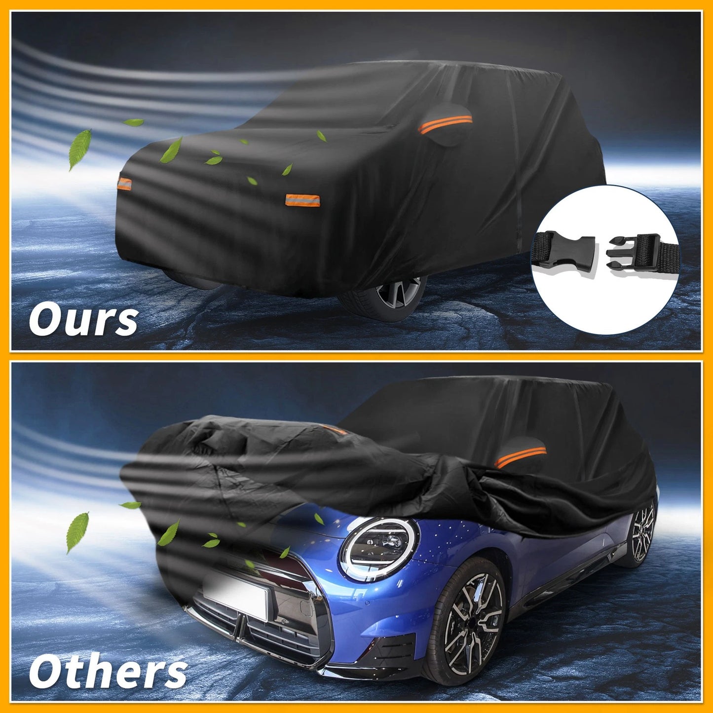 Waterproof All Weather Car Cover for Mini Cooper 2DR Black