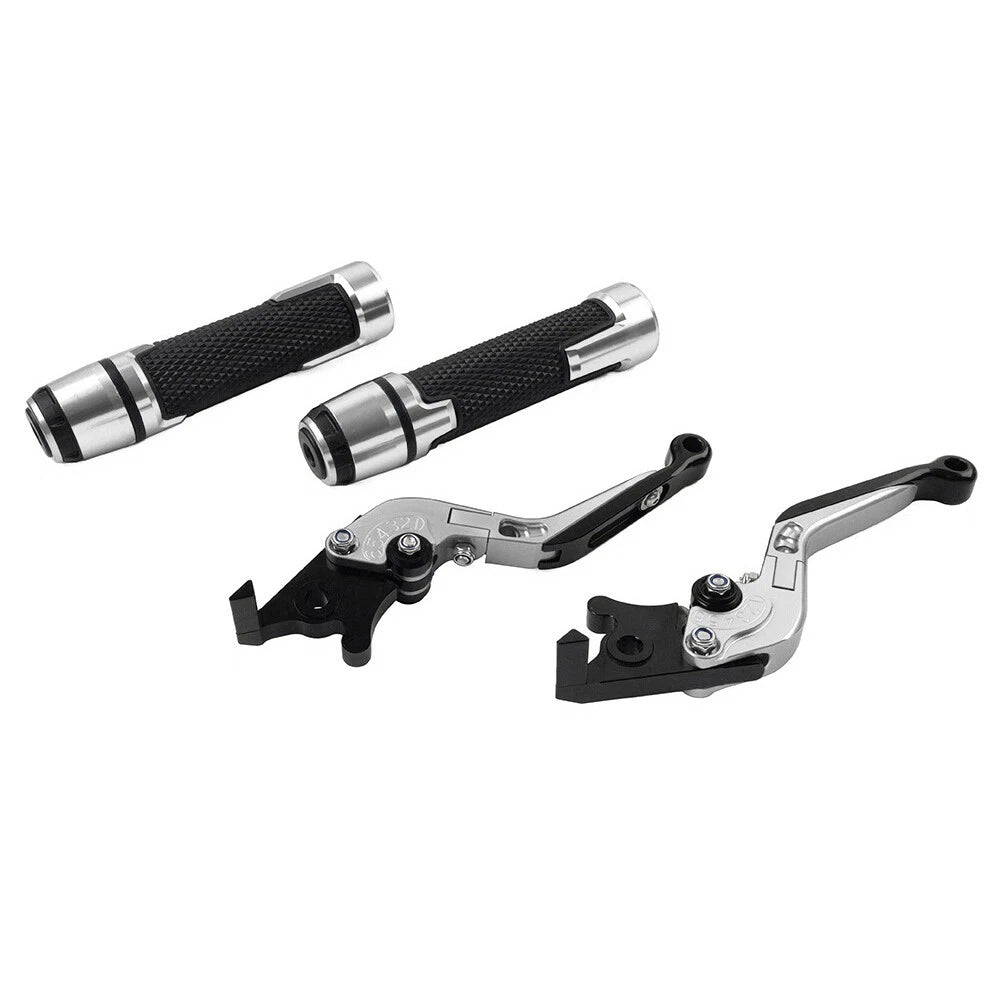 Silver Extendable Brake Clutch Levers Grip Set for Triumph Speed Triple 675