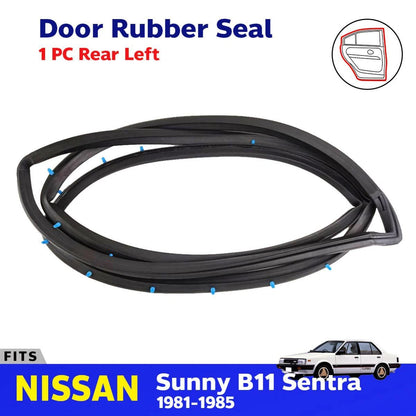 Door Rubber Weatherstrip Rear LH Fits Nissan Sentra Sunny B11 4D SED 1981-85