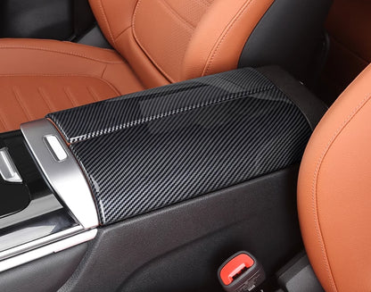 Carbon Fiber Armrest Lid Cover Trim for 2023 Mercedes-Benz GLC X254