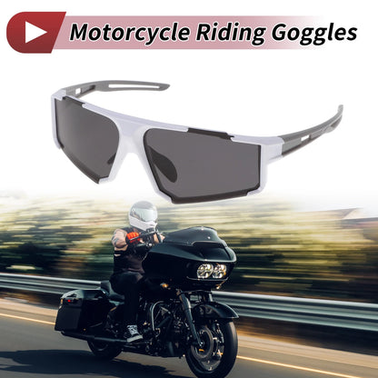 Motorcycle Goggles Grey Lens White Frame Tri-acetel Cellulose