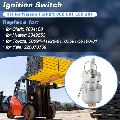 Ignition Switch with Keys for Nissan Forklift J02 L01 L02 J01